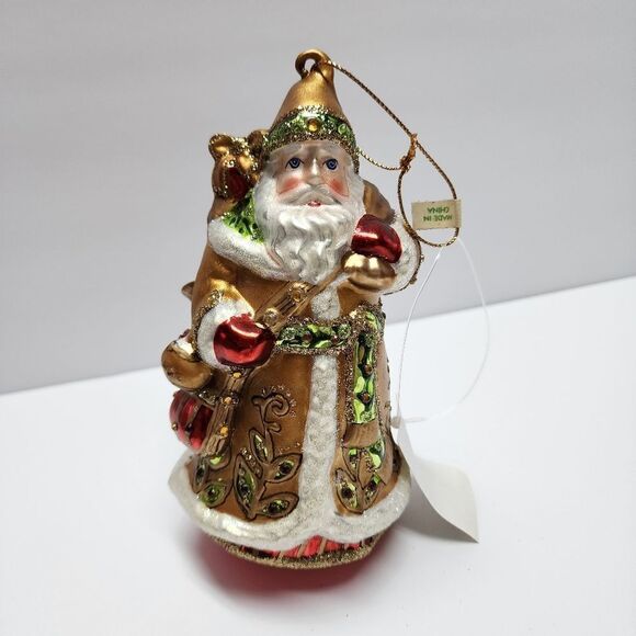 Trimmings by Dillard's Handcrafted Glass Christmas Santa Ornament - Picture 2 of 7